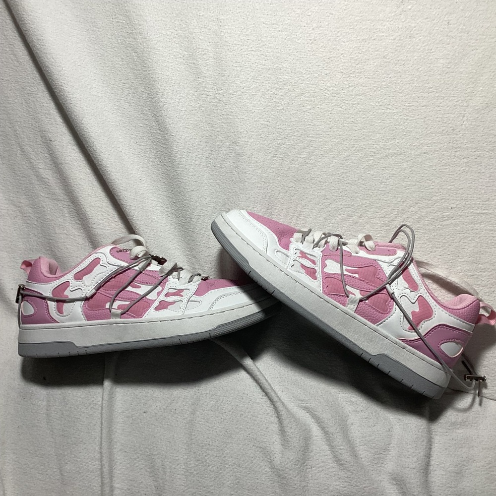 Watson Pink and White Chunky Skate Sneakers Low Top Streetwear Shoes